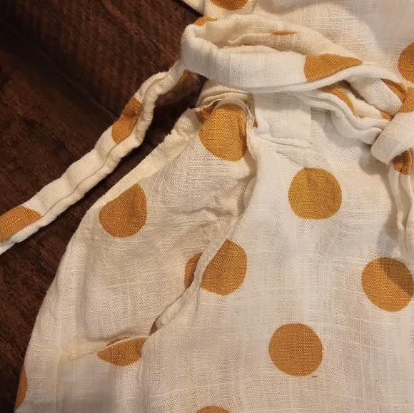 Anthropologie Monteau cream and goldenrod polka dot romper medium - Picture 6 of 6